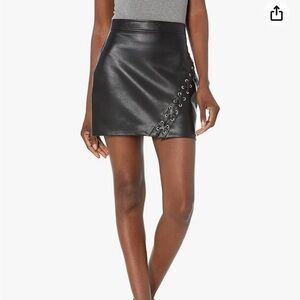 BLANKNYC Lace Up Black Leather Skirt - 31